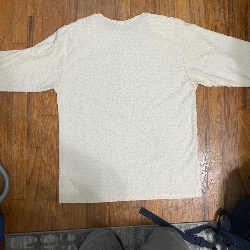 Textured White Sweater